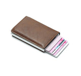 BISI GORO 2019 Slim RFID Wallet Business Card Holder Hasp Aluminum Credit Card Wallet  Metal Credit Mini smart  Men Purse