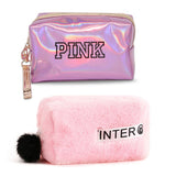 Pink Handbag kawaii Eyelashes Cosmetic Bag PU Makeup Pouch Beauty Case Vanity Make Up Bag For Women Travel Organizer Kit etui