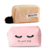 Pink Handbag kawaii Eyelashes Cosmetic Bag PU Makeup Pouch Beauty Case Vanity Make Up Bag For Women Travel Organizer Kit etui