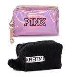 Pink Handbag kawaii Eyelashes Cosmetic Bag PU Makeup Pouch Beauty Case Vanity Make Up Bag For Women Travel Organizer Kit etui