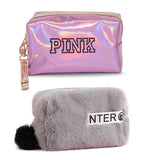 Pink Handbag kawaii Eyelashes Cosmetic Bag PU Makeup Pouch Beauty Case Vanity Make Up Bag For Women Travel Organizer Kit etui