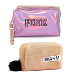 Pink Handbag kawaii Eyelashes Cosmetic Bag PU Makeup Pouch Beauty Case Vanity Make Up Bag For Women Travel Organizer Kit etui