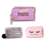 Pink Handbag kawaii Eyelashes Cosmetic Bag PU Makeup Pouch Beauty Case Vanity Make Up Bag For Women Travel Organizer Kit etui