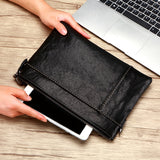 Genuine Leather Clutch Men Purses Passport bag Soft Leather Handbags Mens Clutches Bags Cell phone pocket Large Capacity wallet