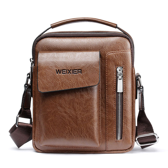 Casual Men Bag for 9.7 Inch iPad Handbag Men Shoulder Bags for Man Messenger Bag Business Male Crossbody Bags Travel PU Leather