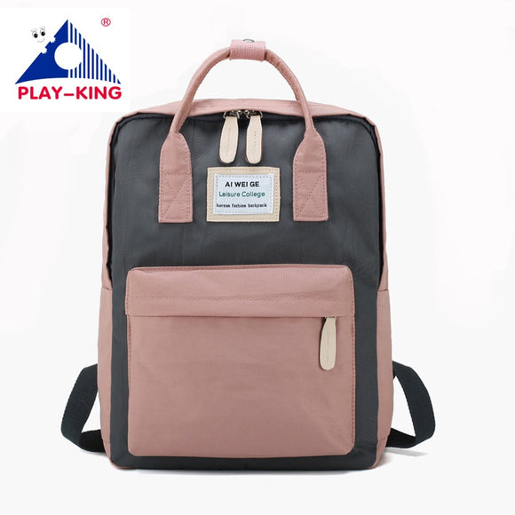 PLAY-KING Female Backpack Pink Laptop In Large Capacity For School Teenager Girls New Fashion Nylon Bag Back Women 2019 Travel