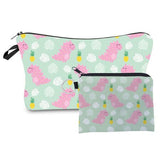 Jom Tokoy New fashion 2 PCS Printing Girl Gift Makeup bag Cute Animal Cosmetic bag Set Combination