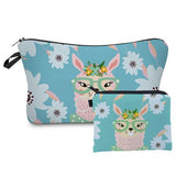 Jom Tokoy New fashion 2 PCS Printing Girl Gift Makeup bag Cute Animal Cosmetic bag Set Combination