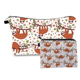 Jom Tokoy New fashion 2 PCS Printing Girl Gift Makeup bag Cute Animal Cosmetic bag Set Combination