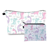 Jom Tokoy New fashion 2 PCS Printing Girl Gift Makeup bag Cute Animal Cosmetic bag Set Combination