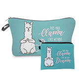 Jom Tokoy New fashion 2 PCS Printing Girl Gift Makeup bag Cute Animal Cosmetic bag Set Combination