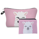 Jom Tokoy New fashion 2 PCS Printing Girl Gift Makeup bag Cute Animal Cosmetic bag Set Combination