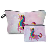 Jom Tokoy New fashion 2 PCS Printing Girl Gift Makeup bag Cute Animal Cosmetic bag Set Combination