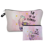 Jom Tokoy New fashion 2 PCS Printing Girl Gift Makeup bag Cute Animal Cosmetic bag Set Combination