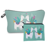 Jom Tokoy New fashion 2 PCS Printing Girl Gift Makeup bag Cute Animal Cosmetic bag Set Combination