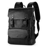 Vintage Style Men PU Leather Backpack Mens Fashion Waterproof Backpack Male College High School Bags Rucksack Travel Bag