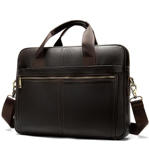 WESTAL briefcase messenger bag men's genuine leather 14'' laptop bag men's briefcases office business tote for document 8572