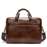 WESTAL briefcase messenger bag men's genuine leather 14'' laptop bag men's briefcases office business tote for document 8572